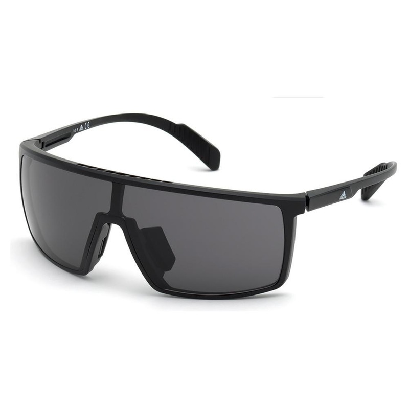 Men`s Active Sunglasses Shiny Black and Smoke