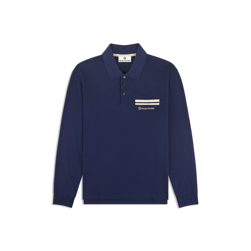 Sergio Tacchini Dario Long Sleeve Polo – Maritime Blue