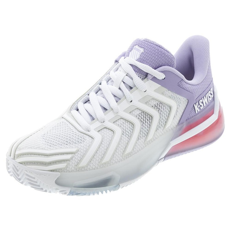 Women`s Ultrashot 4 Clay Tennis Shoes White and Orchid Petal