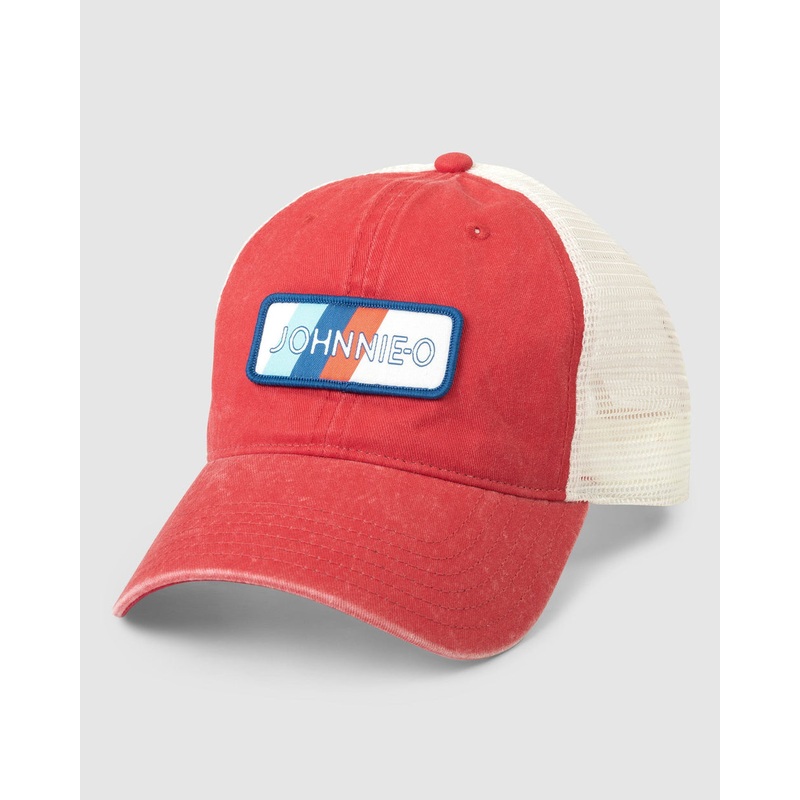Johnnie-O Red Blue Patch Trucker Hat Red/Blue