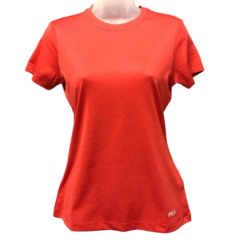 Fila Women’s Short Sleeve Crew Heather Tee – Chinese Red Heather