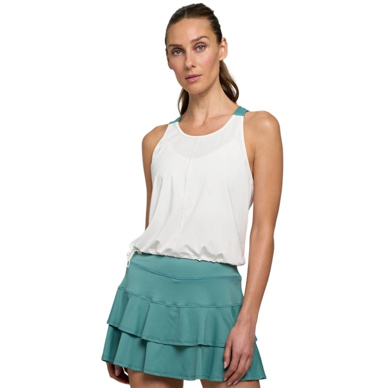 Lija Women’s Slick Core Tank Top (White/Algae)