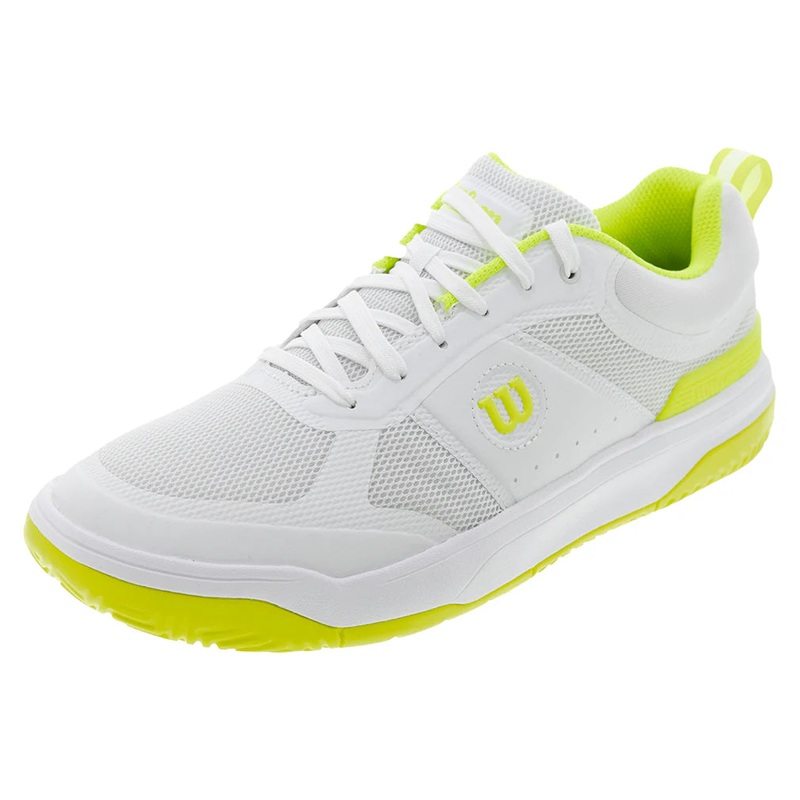 Men`s Pickle Pro Pickleball Shoes White and Safety Yellow
