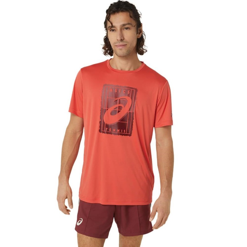 Asics Men’s Court GS Graphic Tee Top (Red)