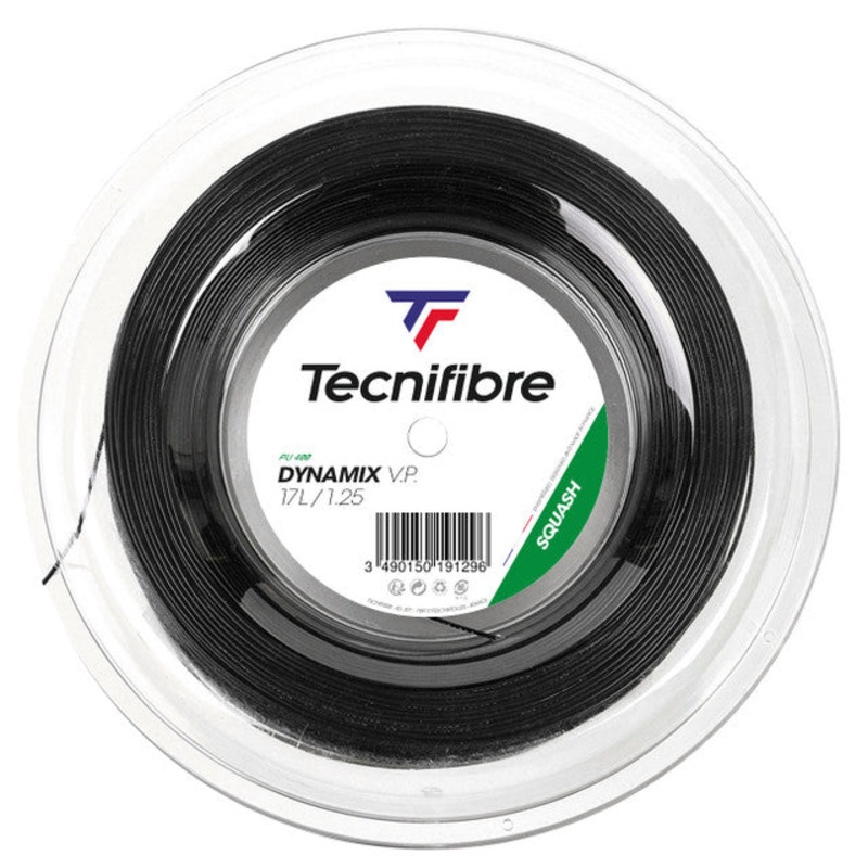 TecniFibre Dynamix VP 16L 1.25mm/200M Squash String BLACK 200m Reel / 1.30mm