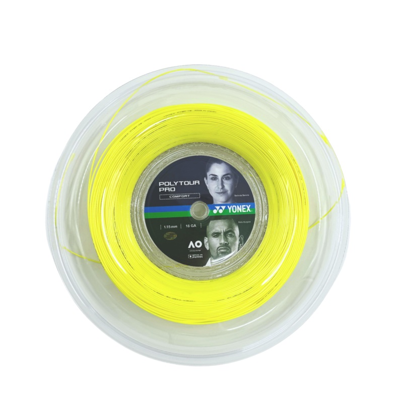 Yonex Polytour Pro String 1.15mm 200m Tennis String FLASH YELLOW Reels 200M