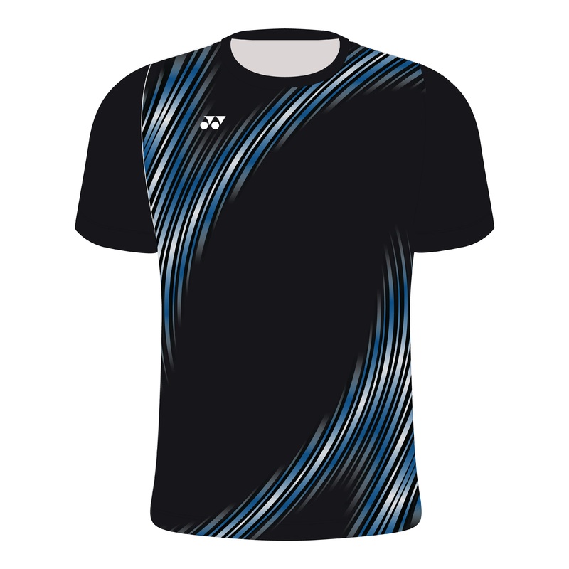 Danbury Badminton Club T012 Vortex Crew Neck Mens BLACK/BLUE XS