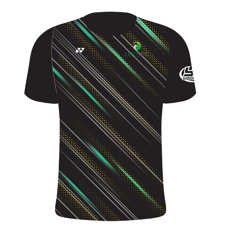 Leicestershire T011 Flash Crew Neck Juniors J120 BLACK/GREEN