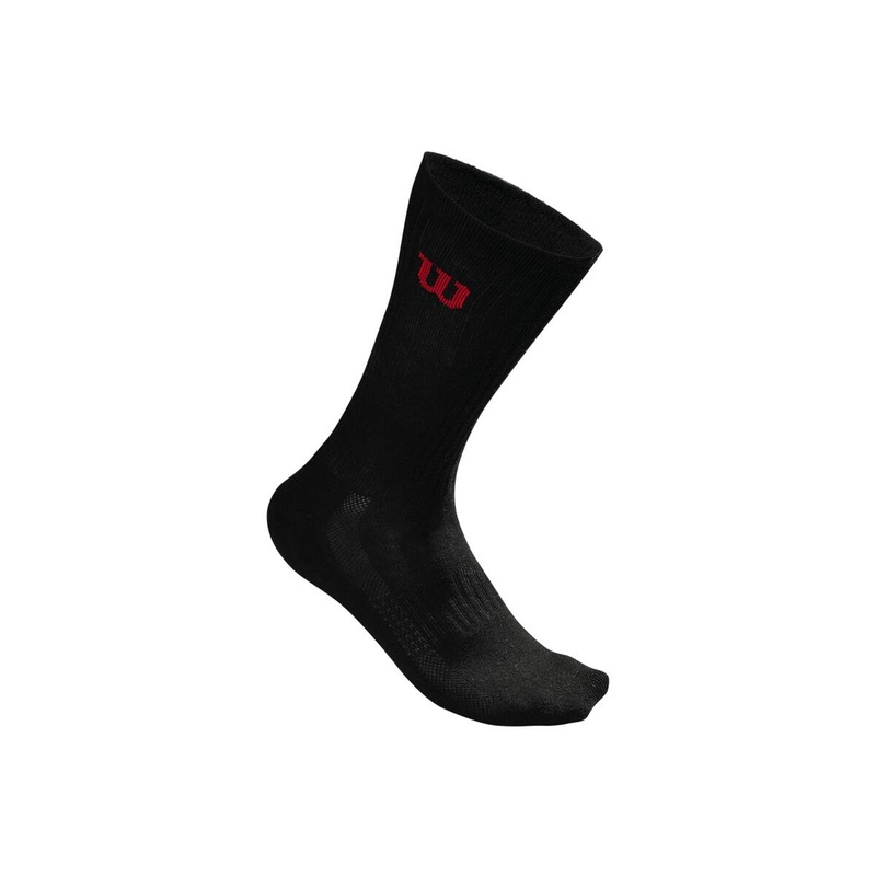 Wilson Men’s Crew Socks 3 Pack (Black)