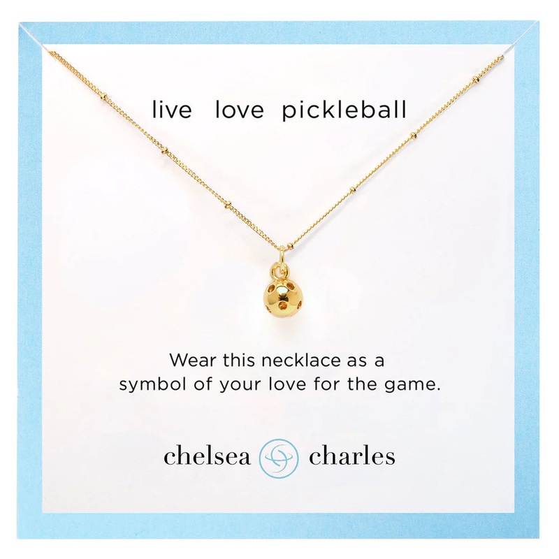CC Sport Gold Pickleball Charm Necklace