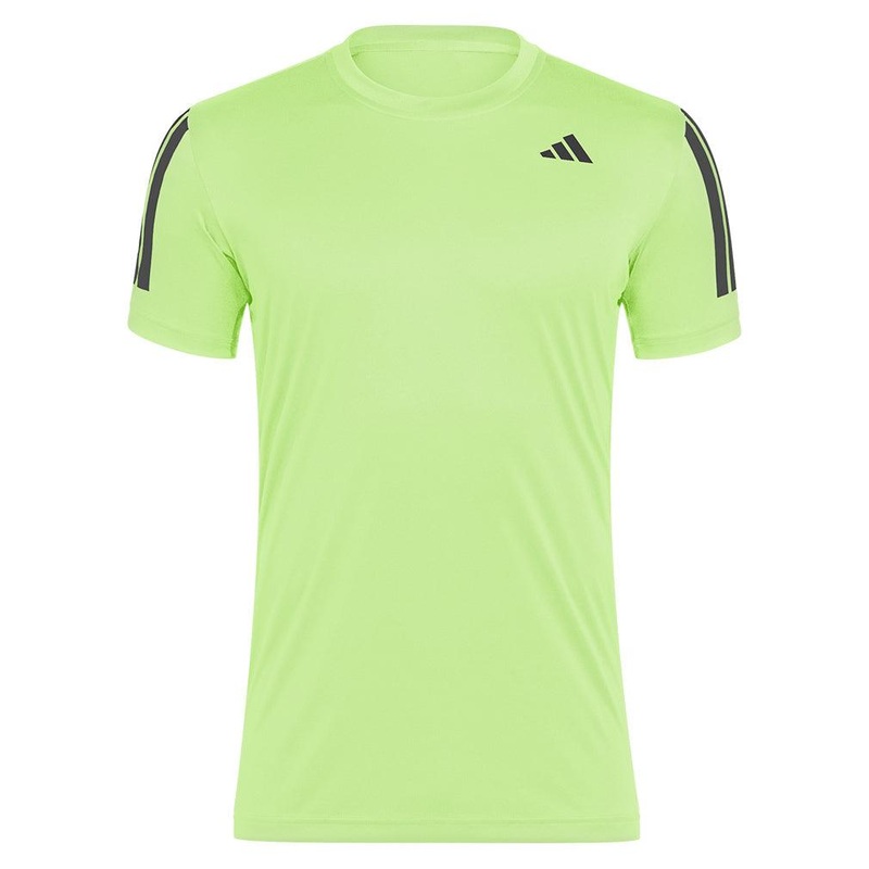 Men`s Club 3 Stripe Tennis Top Lucid Lemon