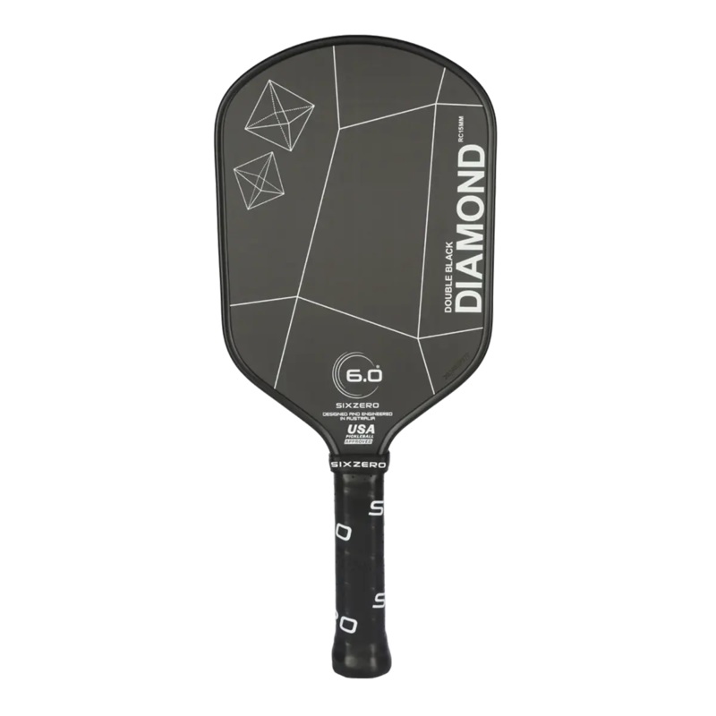Six Zero Double Black Diamond Elongated Control 15mm Pickleball Paddle