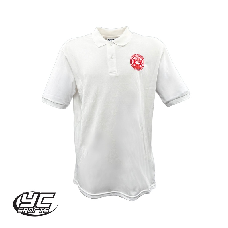 Cardiff High School Regular Summer Polo JS 9/10 WHITE