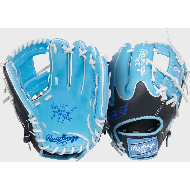 Rawlings Heart of the Hide 11.75″ Wing Tip Baseball Glove Columbia Blue/Black Right Hand Throw