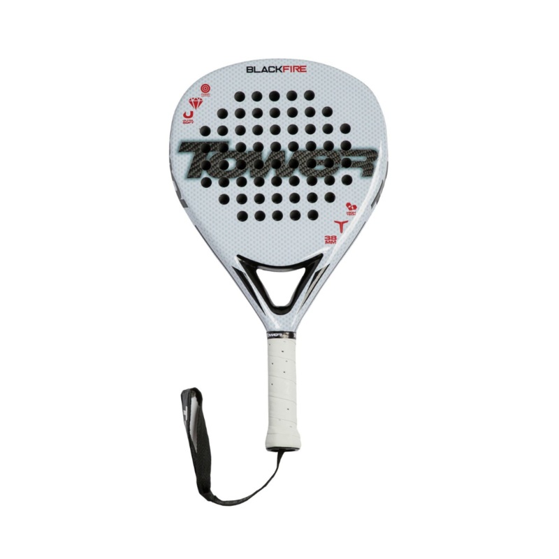 Tower Padel Racket Black Fire | White Carbon