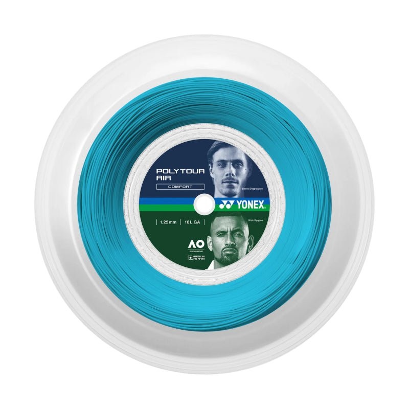 YONEX Poly Tour Air 16L (1.25mm) Tennis String 200m Reel – Sky Blue