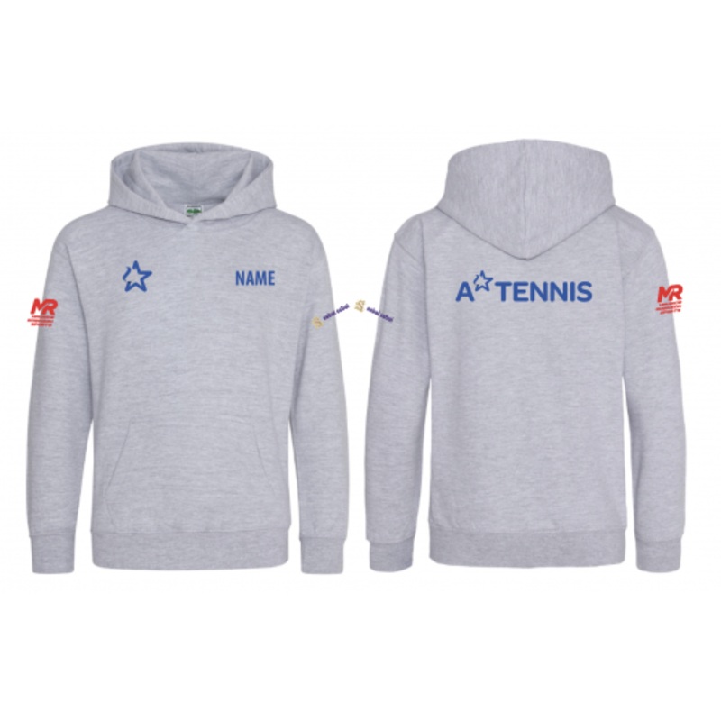 A Star Tennis Hoodie Adult XS Heather Grey