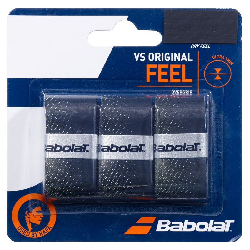 Babolat VS Original Tennis Overgrip 3 Pack Black Yellow