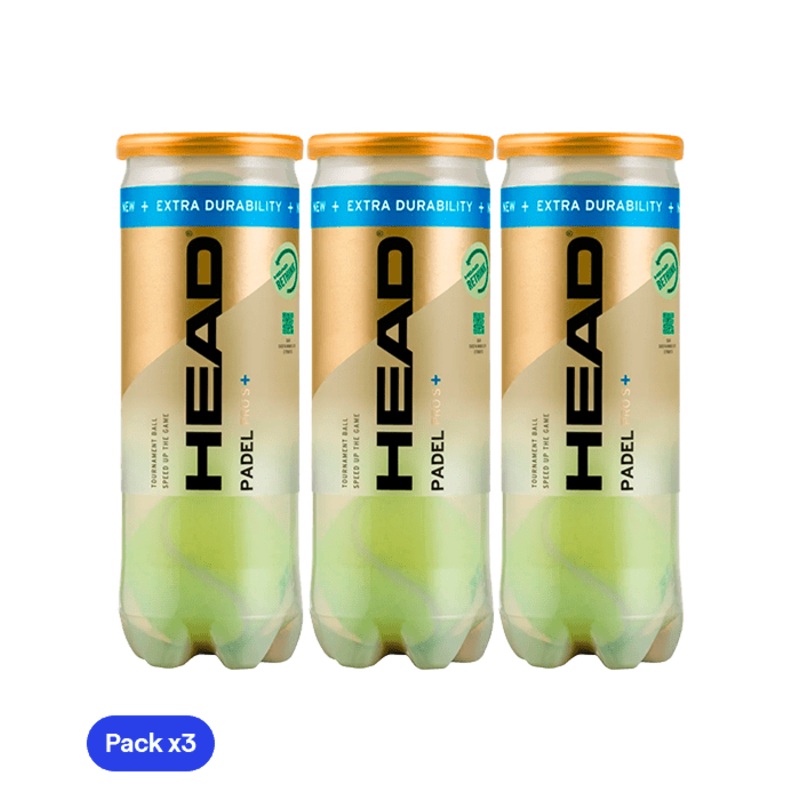 HEAD Padel Pro S + 2024/2025 (pack x3) Padel Balls