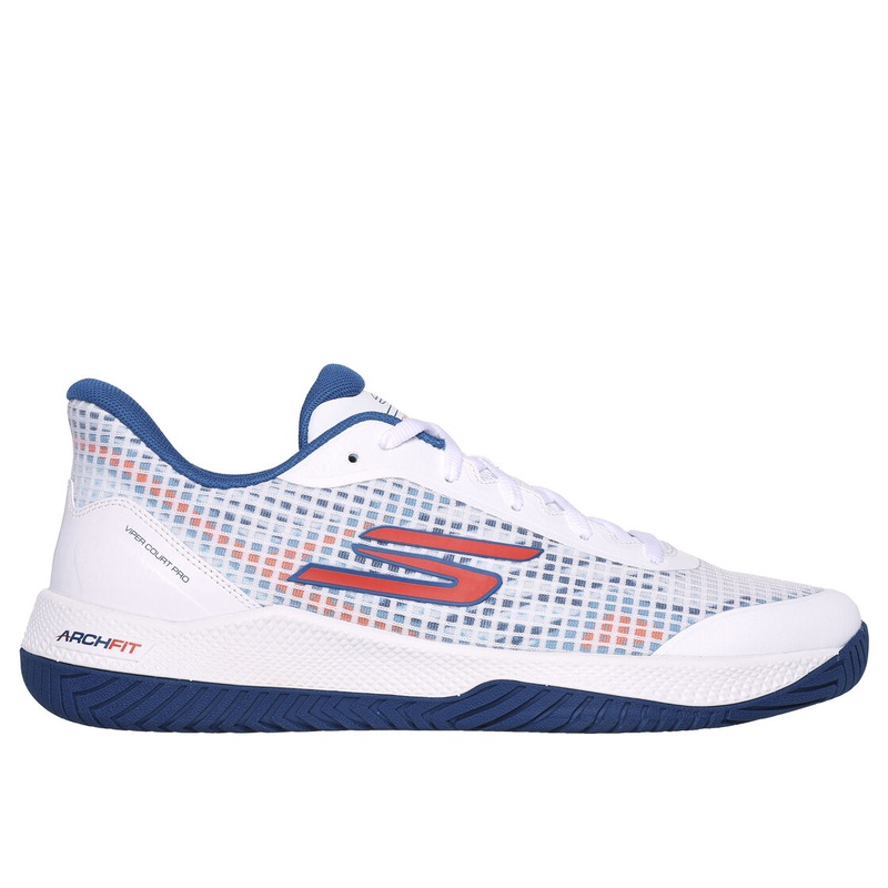 SKECHERS Viper Court Pro Men Pickleball Shoes White/Turqoise 246069/WTQ