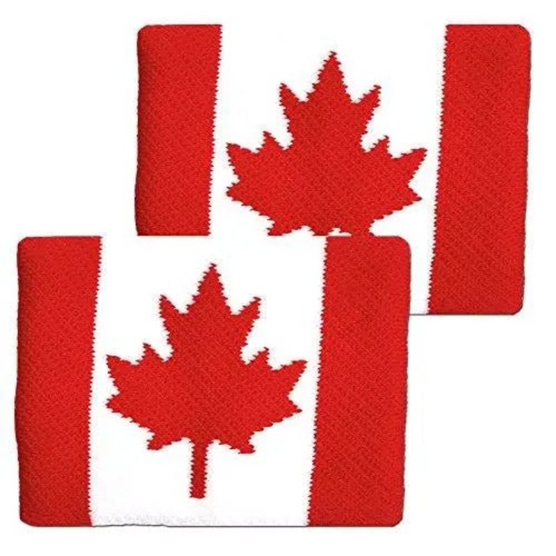 Tourna Flag Wristbands, Canadian Flag sweatbands