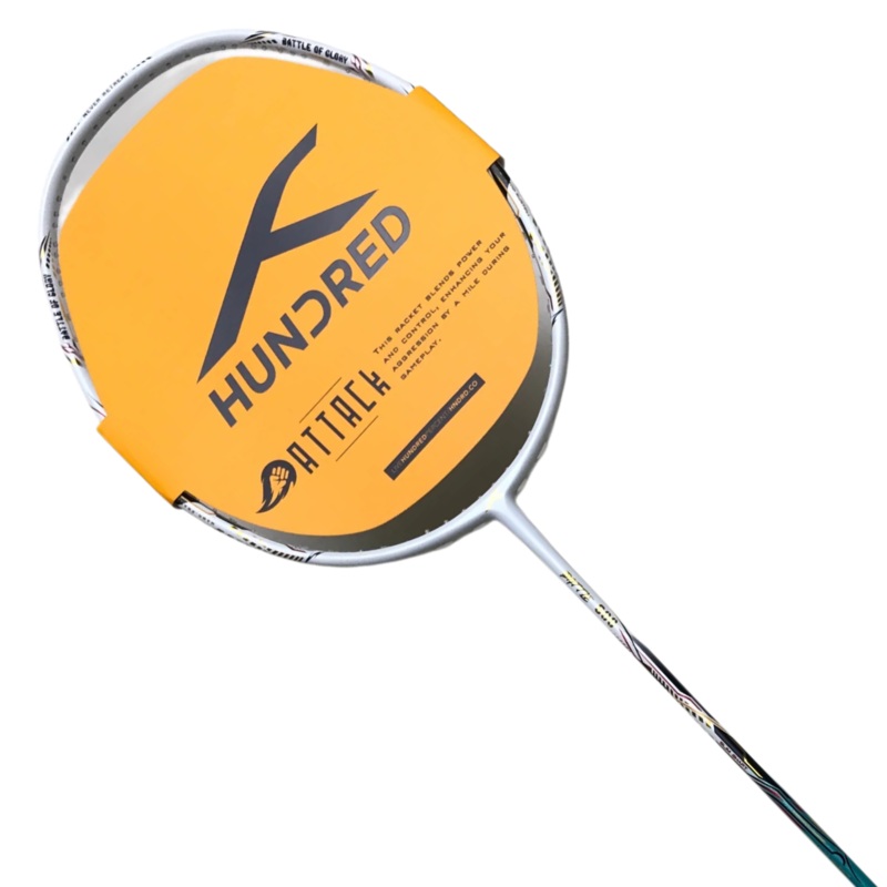Hundred Battle 600 4U Badminton Racket – White/Verdigris/Gold White/Verdigris/Gold 4U6