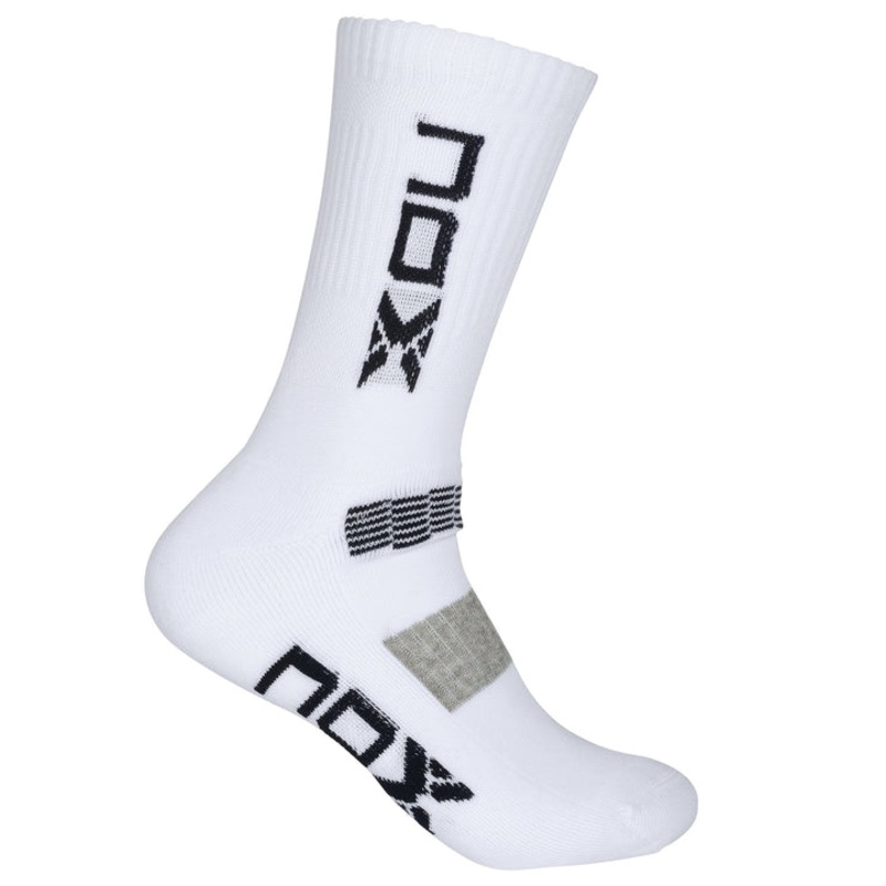 NOX MID LENGTH WHITE WITH BLUE LOGO MEN’S TECHNICAL SOCKS. 39-45 (Pack of 6 pairs)