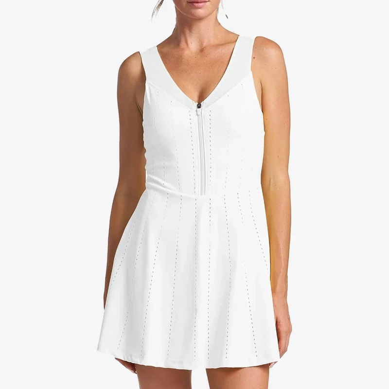 Women`s Endure Perforated Zip Tennis Dress White