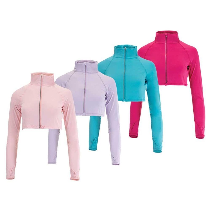 Women`s Full Zip Tennis Crop Top