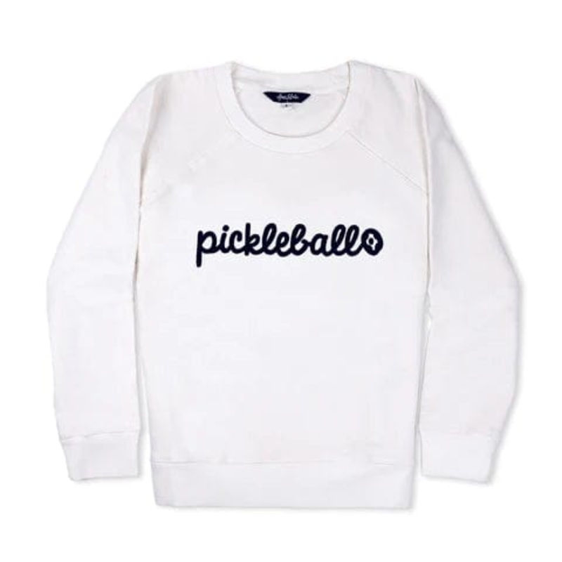 Ame&Lulu Womens Stitched Sweater Small White Pickleball
