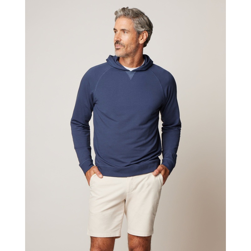 Johnnie-O Men’s Amos French Terry Hoodie Sweatshirt Maliblu Small