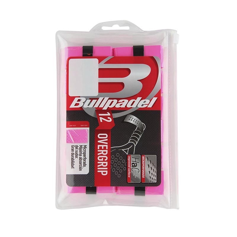 Overgrips Bullpadel Microperforado Rosa Fluor 12 Unidades