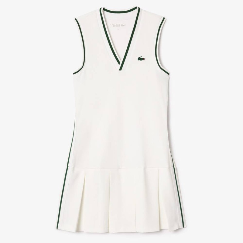 Lacoste Women’s Ultra Dry Pique Tennis Dress (White)