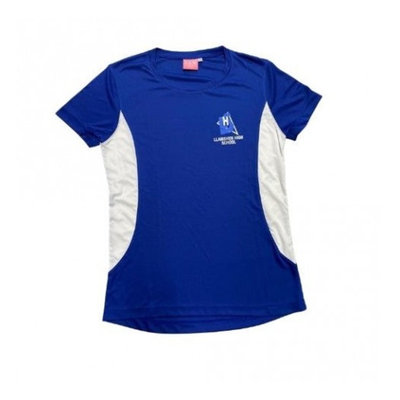 Llanishen High School Fitted PE T-shirt JS 9/10 ROYAL/WHITE