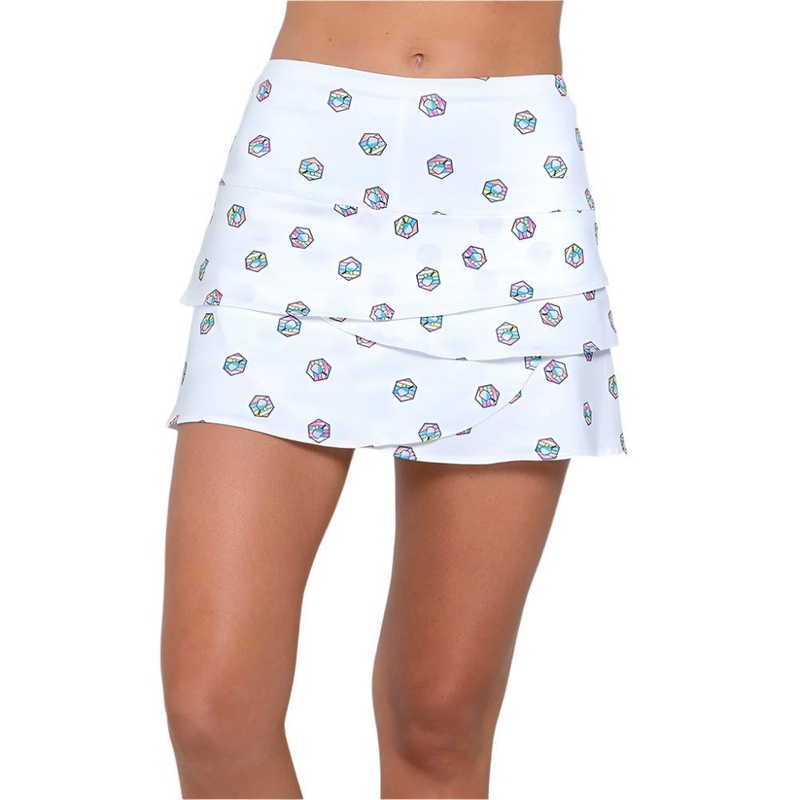 Women`s Long Scallop Pickleball Skort Multicolor