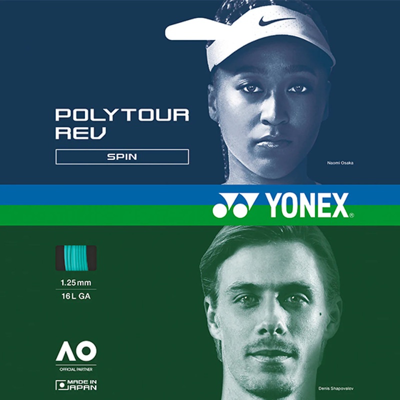 Yonex Polytour Rev 1.25mm 12m Pack Tennis String Mint 12m Set Mint
