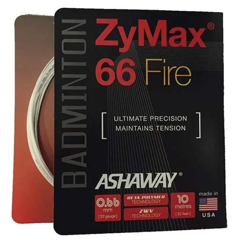 Ashaway ZyMax 66 Fire Badminton String Set – White