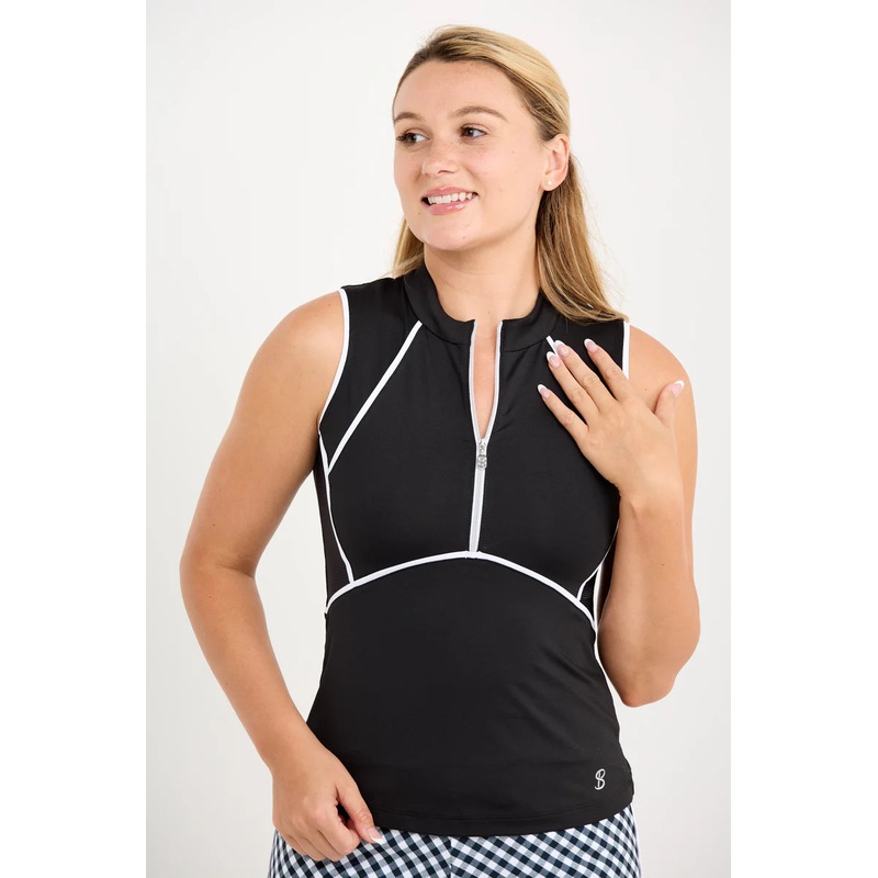 Women’s Sofibella Sleeveless Top – Monochrome Black Small