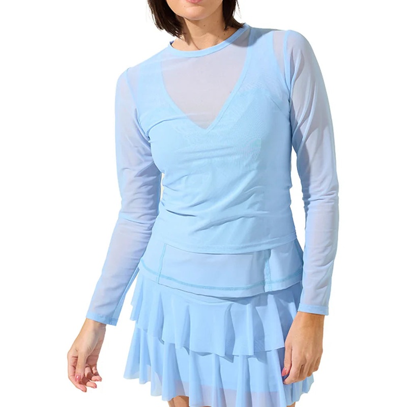 Women`s Breezy Mesh Long Sleeve Tennis Top Bouquet