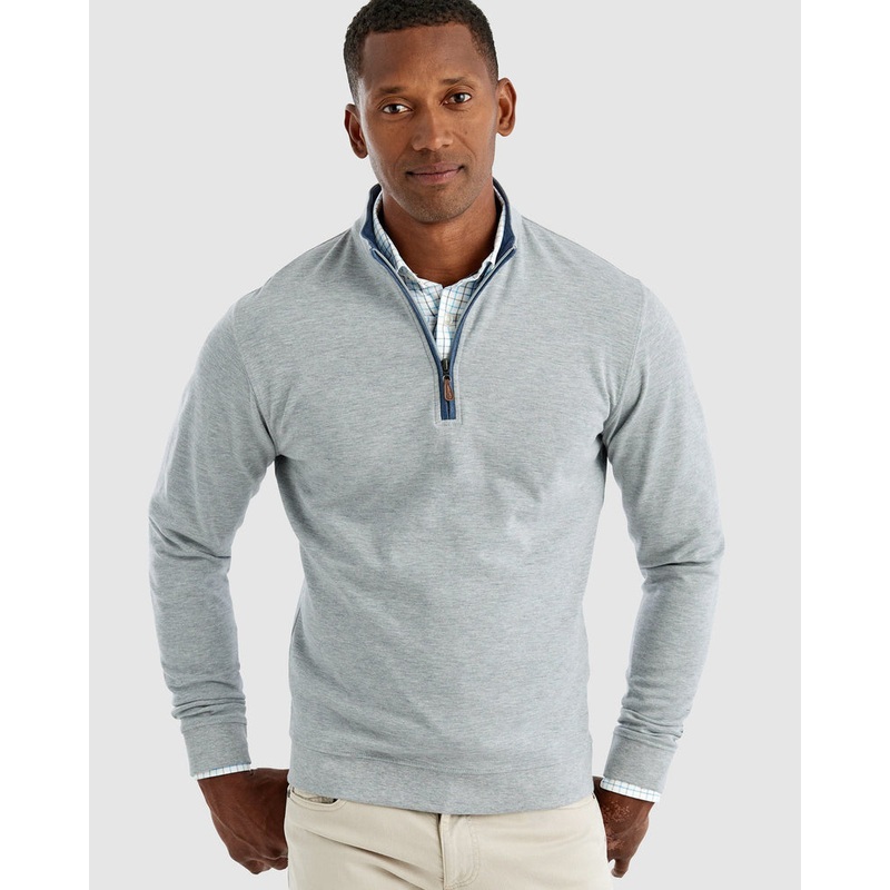 Johnnie-O Men’s Sully 1/4 Zip Pullover Light Gray Small