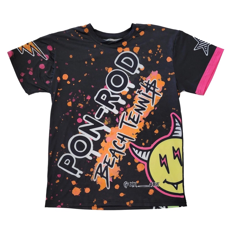 PON-ROD Black Beach Tennis T-Shirt