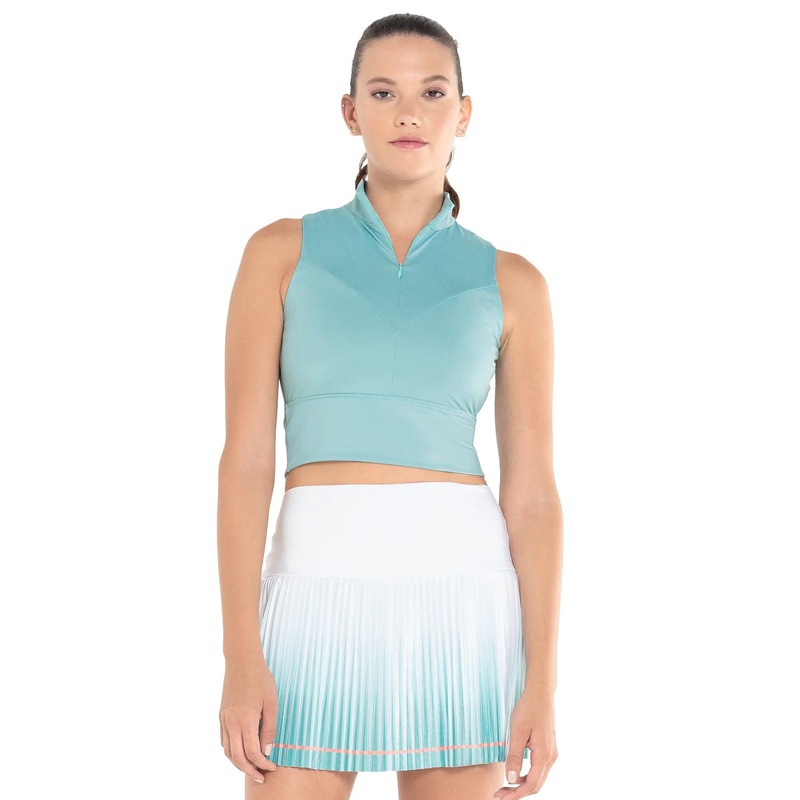 Women’s K Swiss Long Game Crop Tennis Tank Top Small Blue