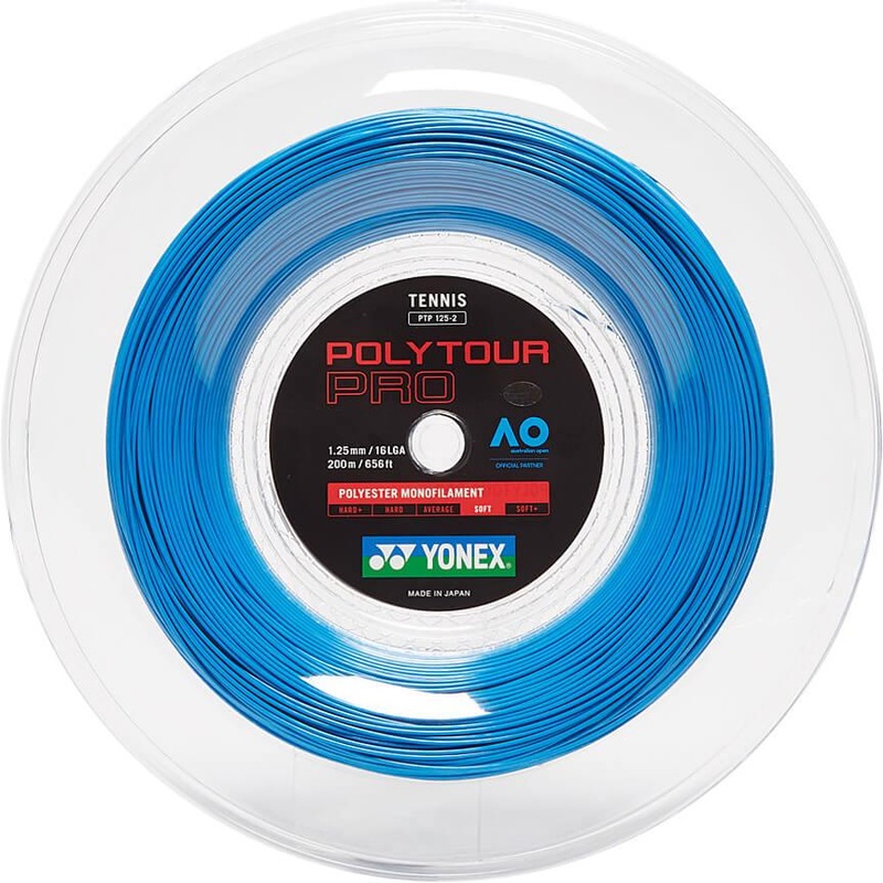 Yonex Polytour Pro 1.25mm 200m Tennis String 200m Reel BLUE