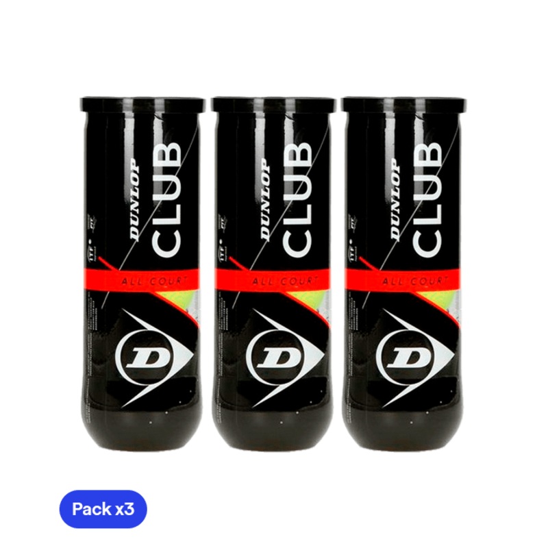 Dunlop Club All Court Padel Balls (Pack x3)