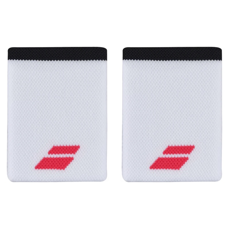 Muequeras Babolat Logo Jumbo Unisex Blanco/Strike Red