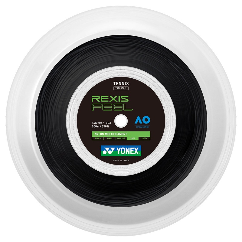 Yonex Rexis 1.30mm 200m Tennis String Black 200m Reel BLACK