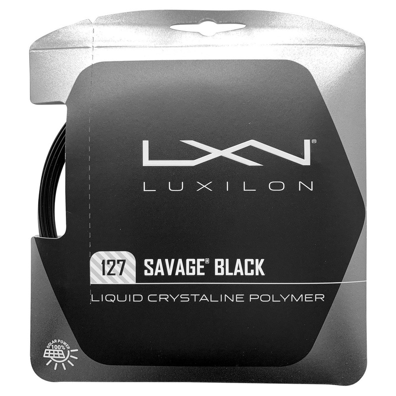 Luxilon Savage Black 16 1.27mm Tennis String Set Black 12m Set BLACK