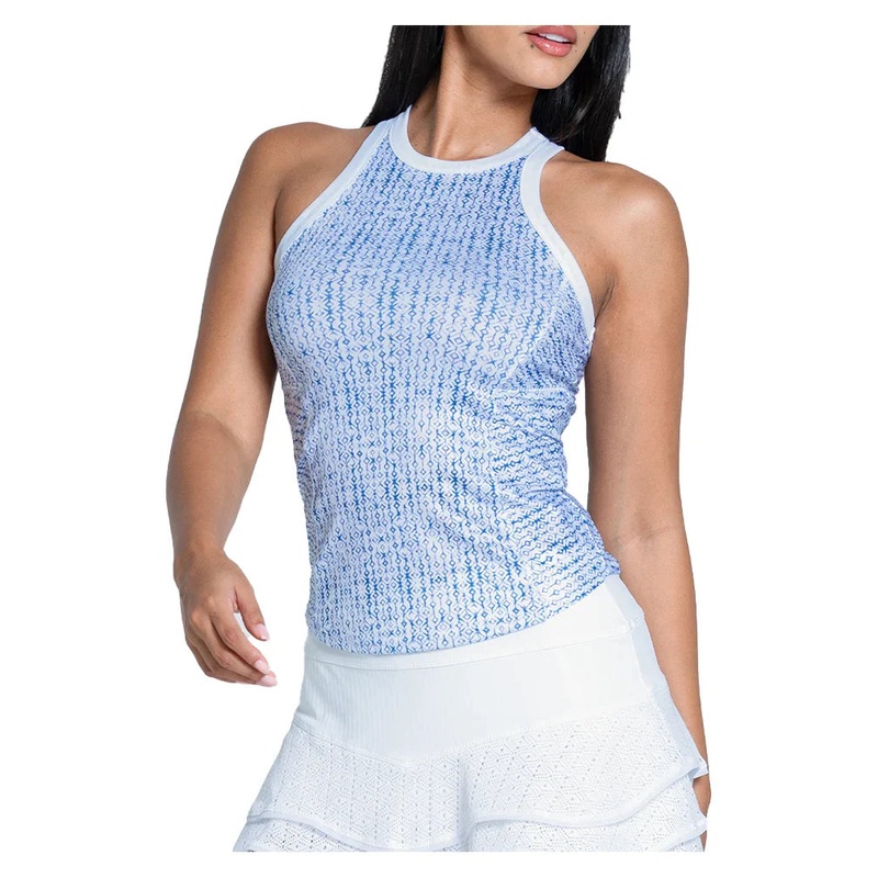 Women`s Boho Tile Rib Tennis Tank Royal
