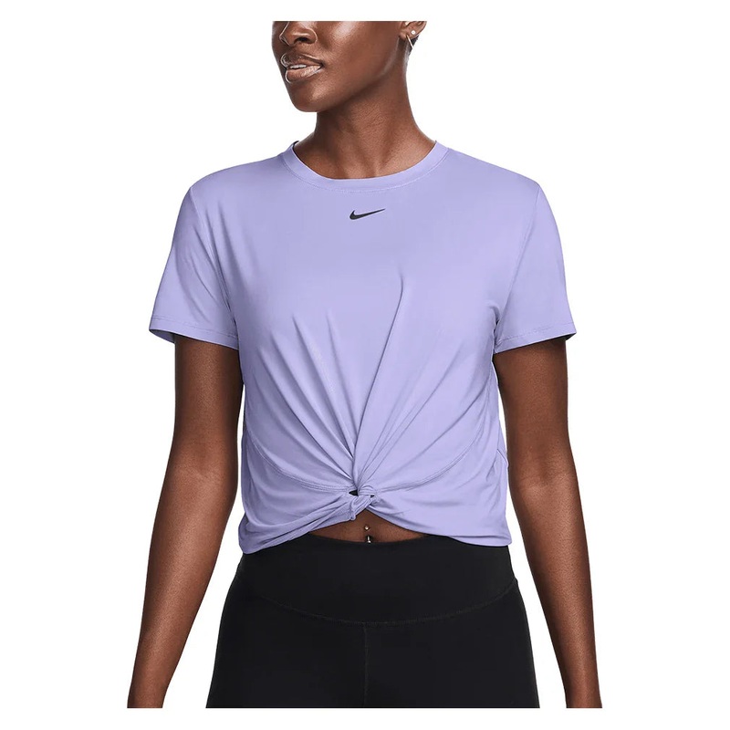 Women`s One Classic Twist Short Sleeve Top Lilac Ice and Black