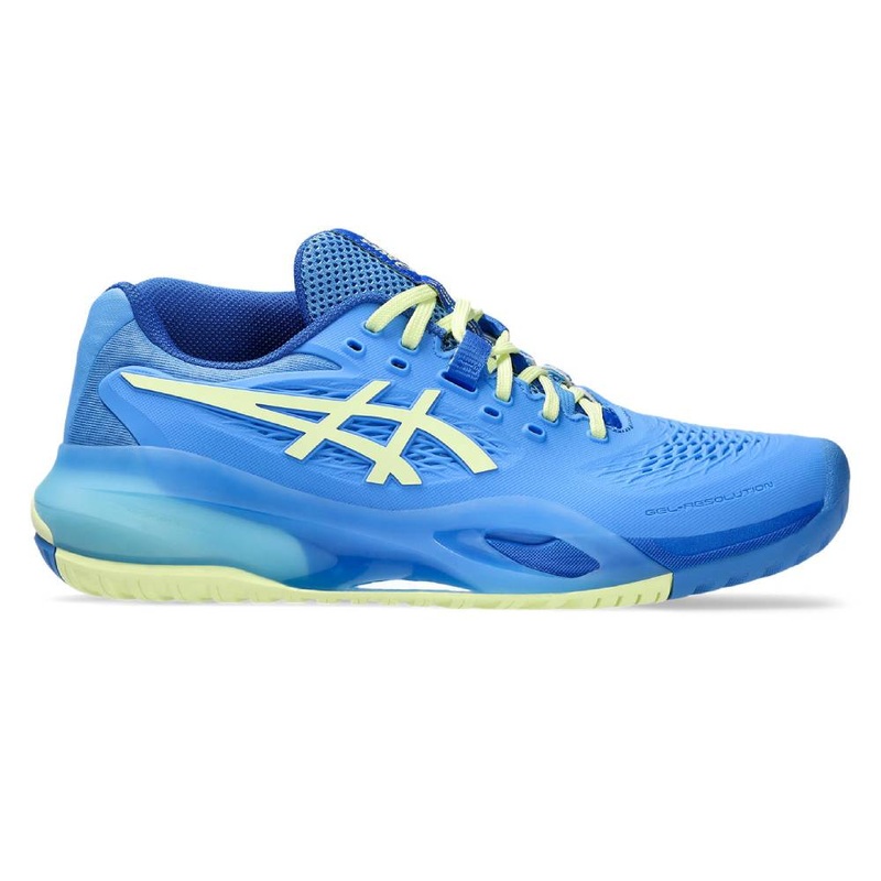 Asics Gel Resolution X Women’s Tennis Shoe (Blue Coast/Huddle Yellow)